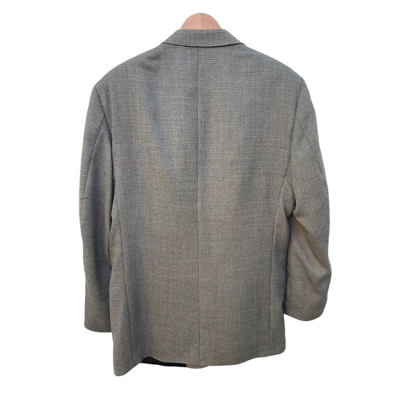 Haggar Collection Navy Wool Blazer Suit Jacket Gray Plaid Size 42 L - Picture 2 of 5